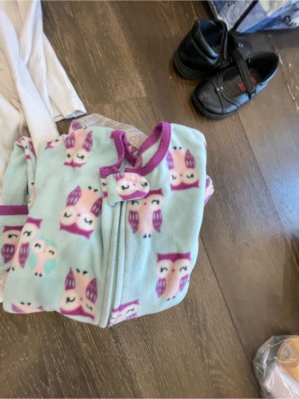 Girls Mixed-Style Pajama Set - Pink, Light Blue, Cream - Picture 3 of 6